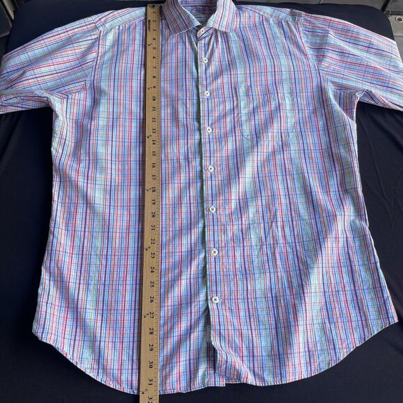 Peter Millar Seaside Finish Button Up Shirt Mens Large Cotton Multicolor Large - Picture 9 of 10